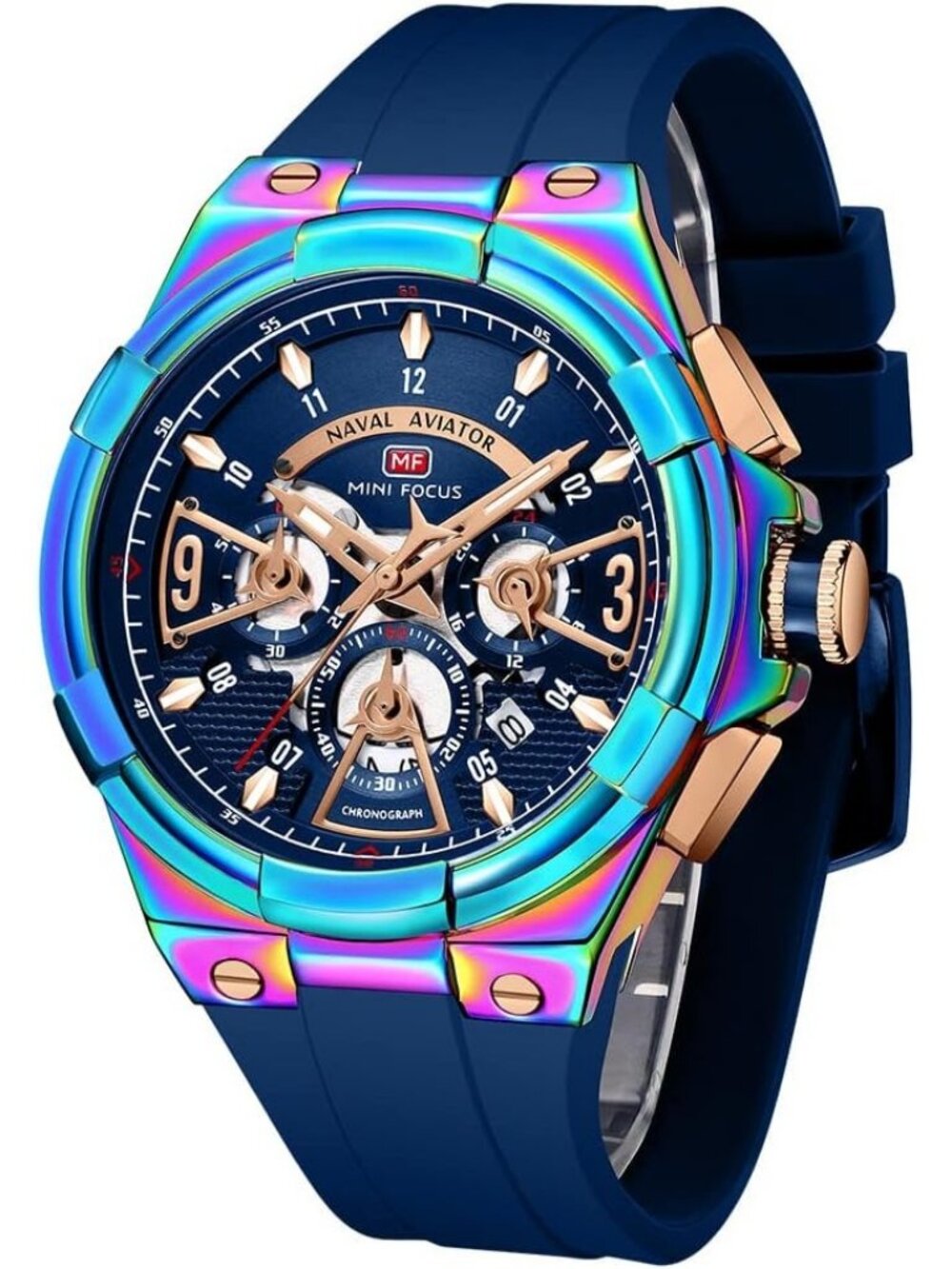 Men's Symphony Blue Analog Quartz Waterproof Chronograph Stylish Casual Watch